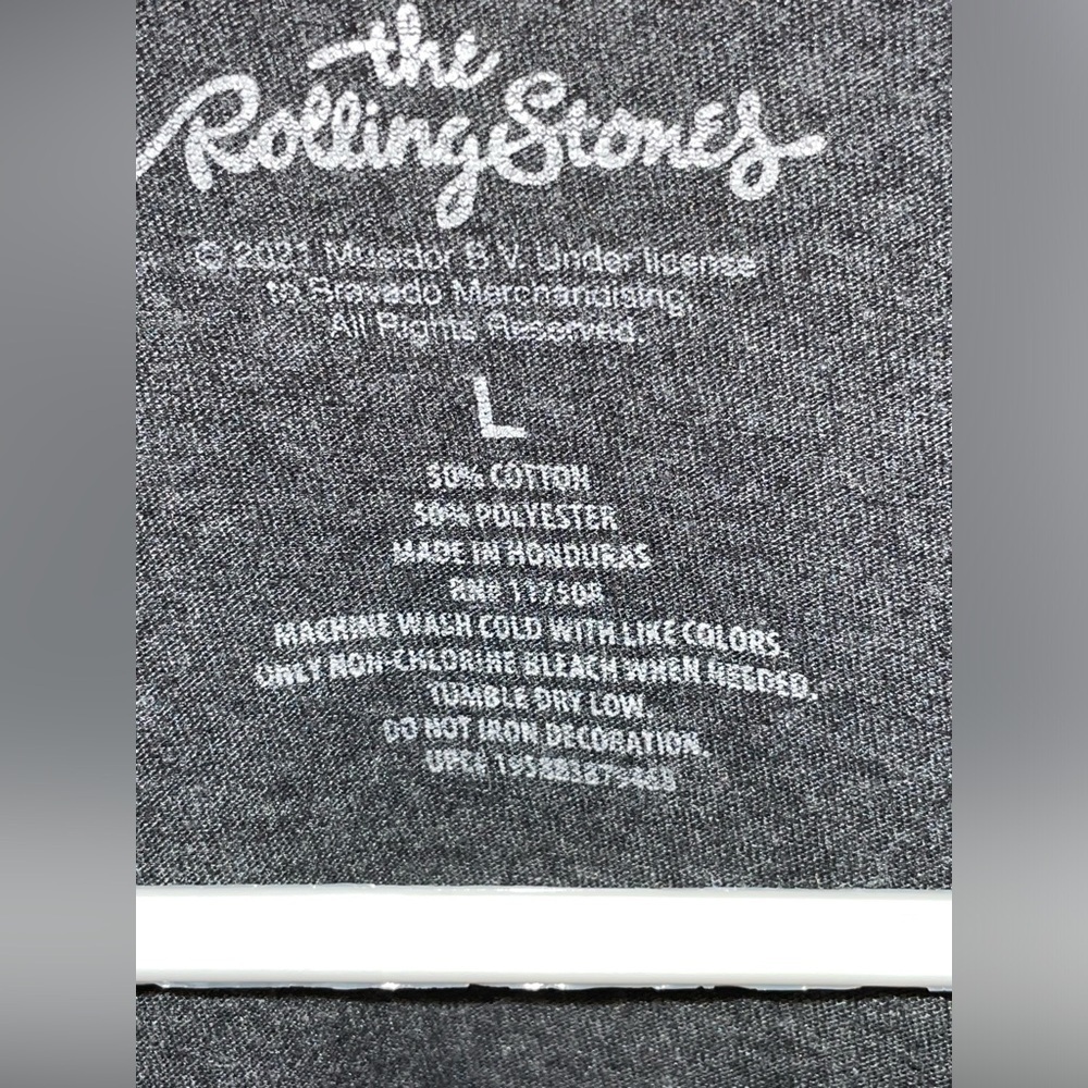 The Rolling Stones Lips Tongue Cracalled Logo 2021 Retro Gray T-Shirt Men Large  - Picture 6 of 8